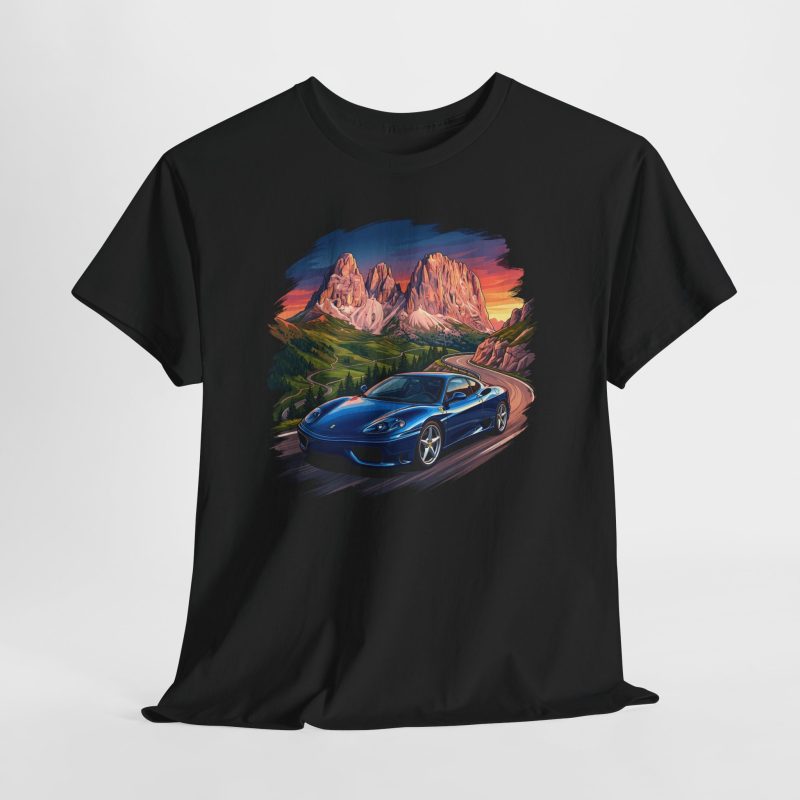 10025960445473510753_2048.jpeg The Renaissance 360 Modena t-shirt - Blu Pozzi Ferrari 360 Modena in the Dolomites at sunset