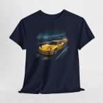 Z16A twin-turbo VR-4 in Sunburst Yellow on the Wangan expressway at midnight - Redline Gear JDM t-shirt design