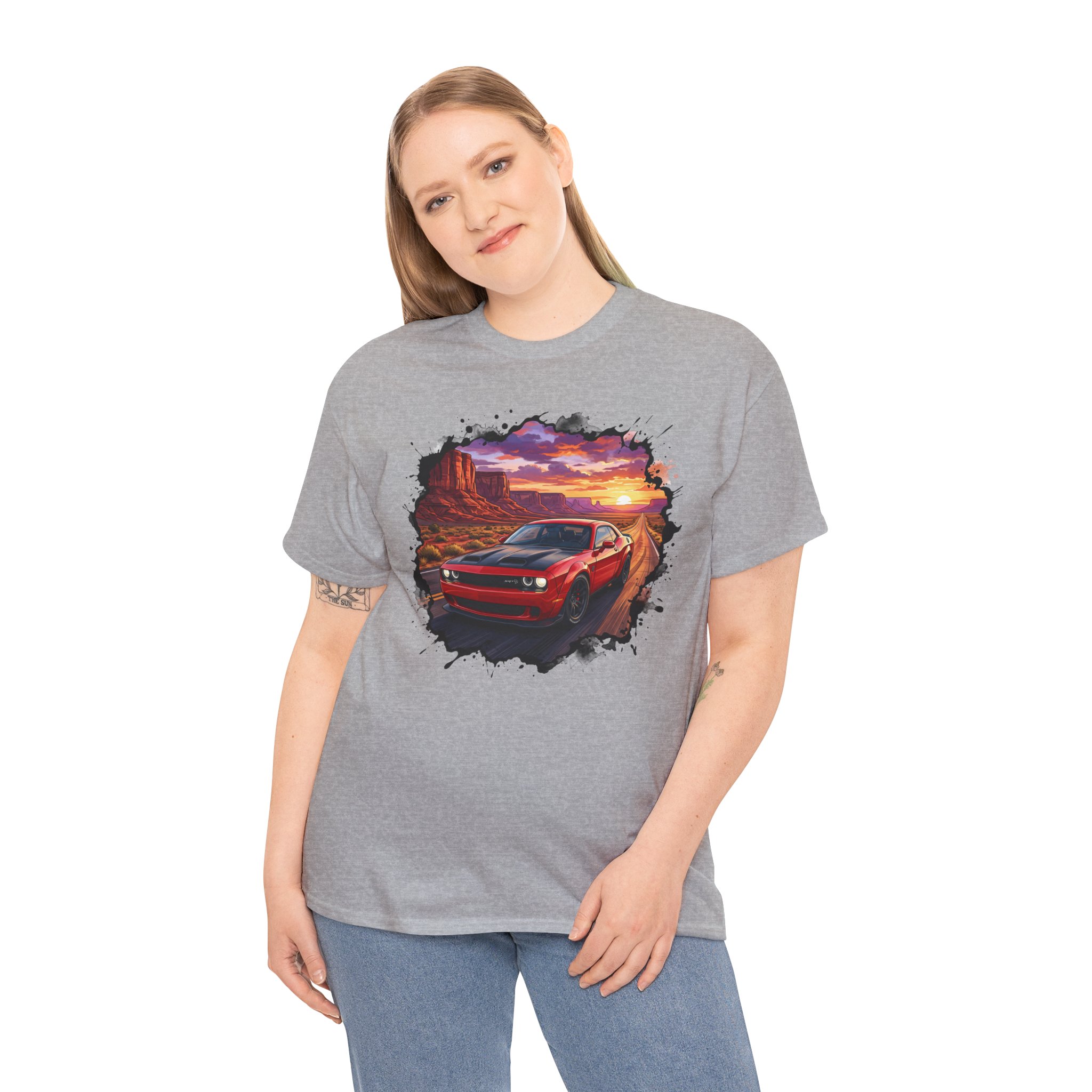 717hp American muscle shirt - white worn side