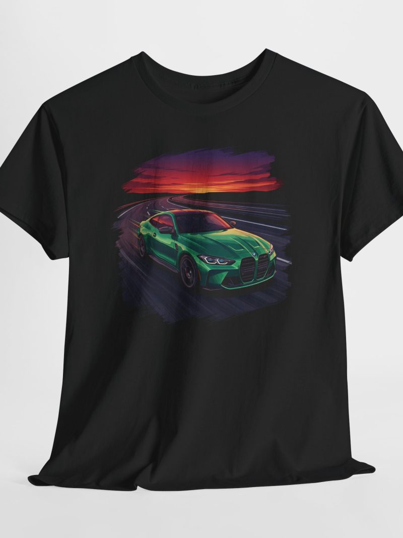 The Predator G82 t-shirt - Isle of Man Green M4 Competition on autobahn at dusk