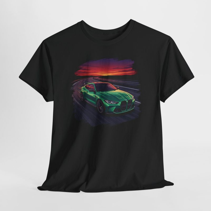 The Predator G82 t-shirt - Isle of Man Green M4 Competition on autobahn at dusk