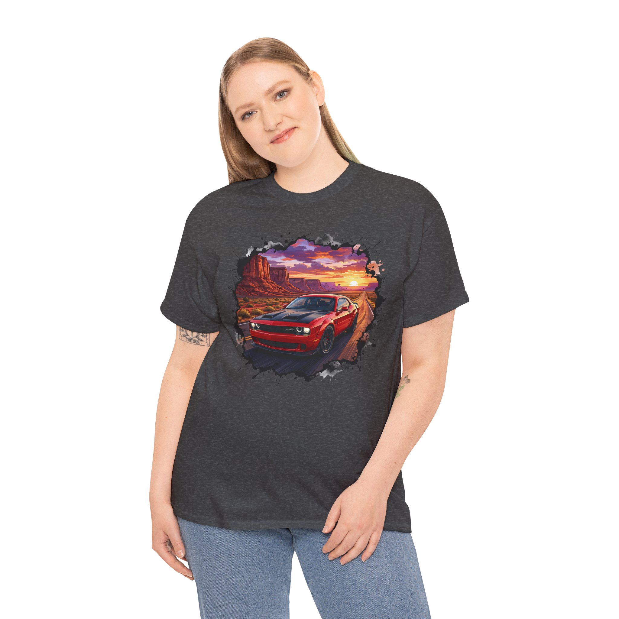 717hp American muscle shirt - sport grey flat lay