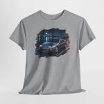 Z32 twin-turbo Fairlady Z in Quartz Gray at Yokohama harbor waterfront at night - Redline Gear JDM t-shirt design