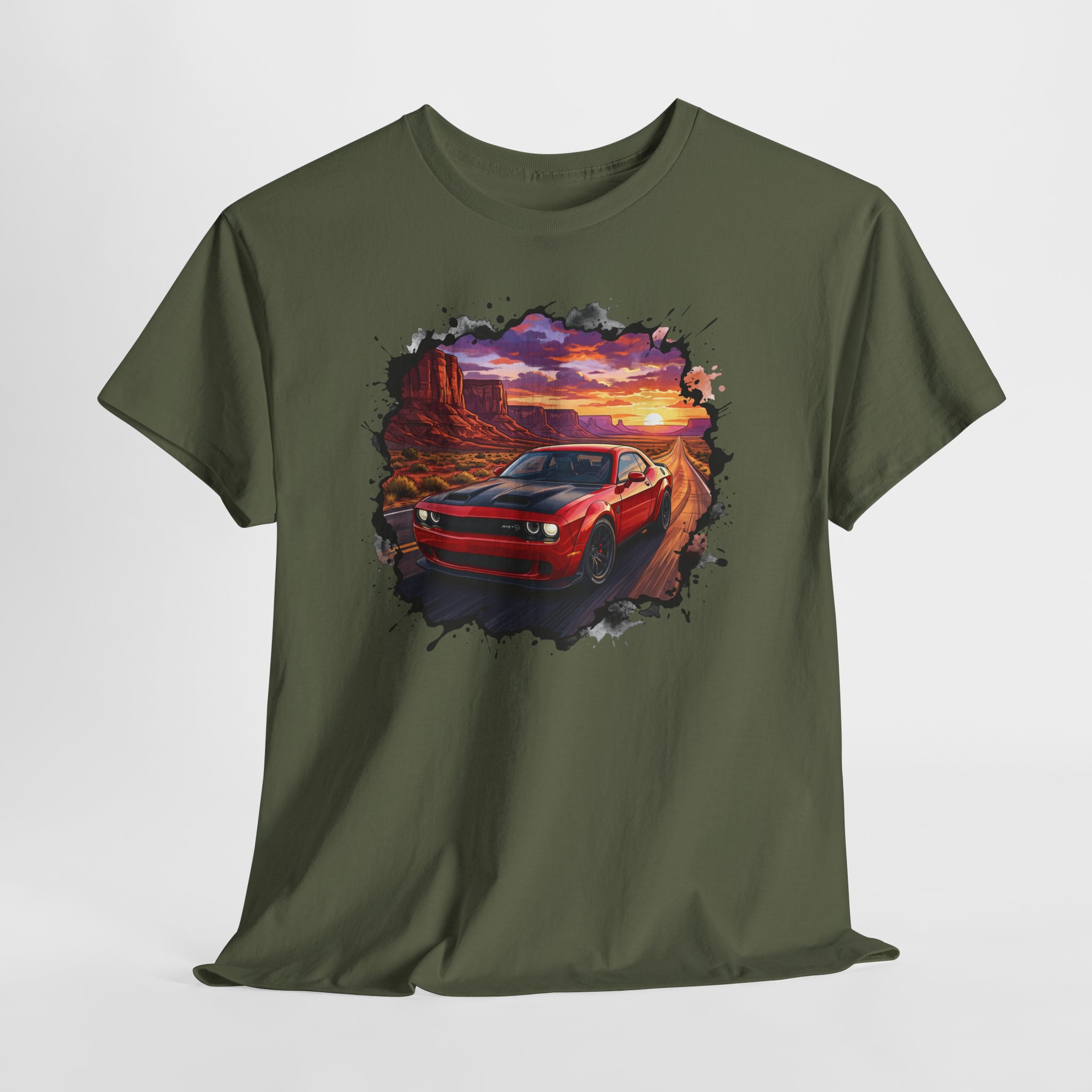 717hp American muscle shirt sport grey - worn front