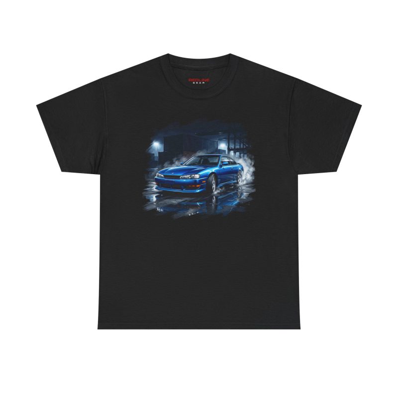 SR20DET S14 Kouki with tire smoke and shipping cranes in background - JDM heritage graphic tee