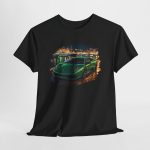 The Bat Murcielago t-shirt - Verde Ithaca LP640 at Monaco harbor at night