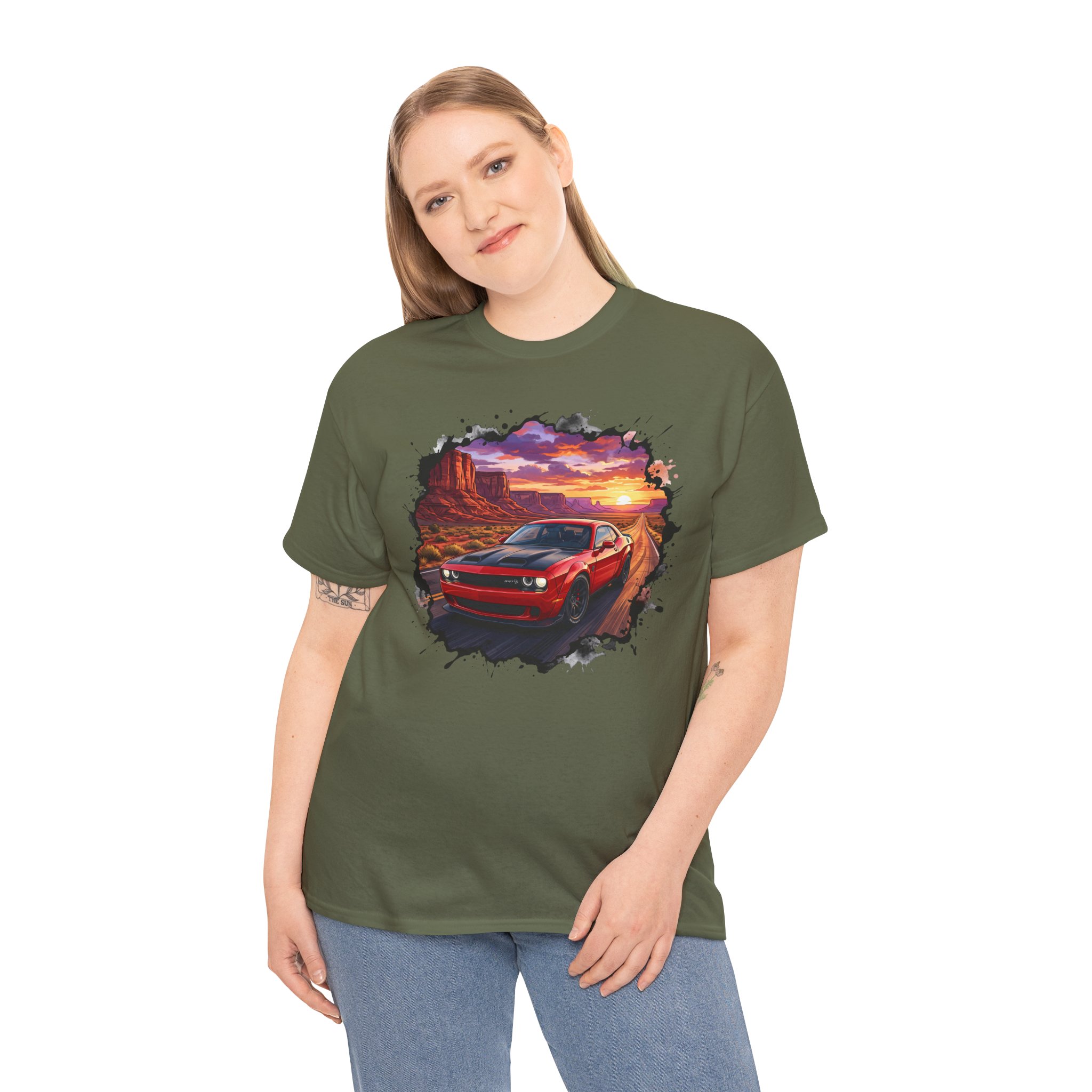 717hp American muscle shirt sport grey - graphic detail