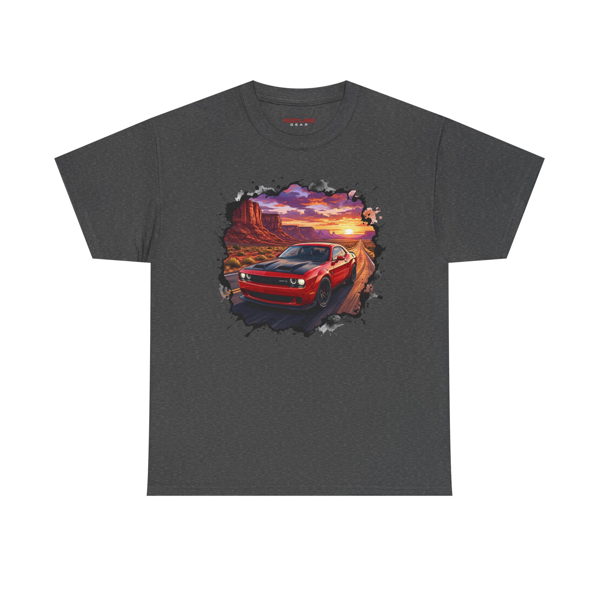 717hp American muscle shirt sport grey - front view