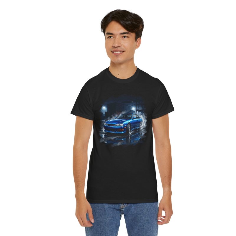 SR20 Smoke S14 JDM t-shirt front view - heavyweight Gildan cotton