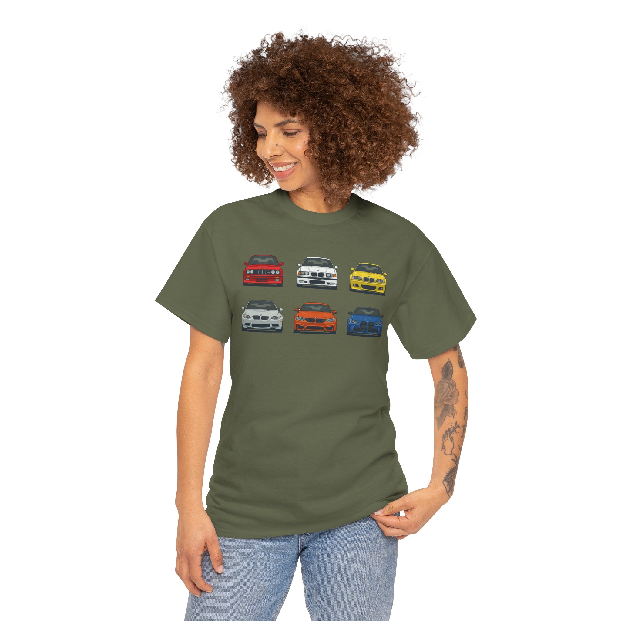 E30 G80 chassis evolution t-shirt - flat lay