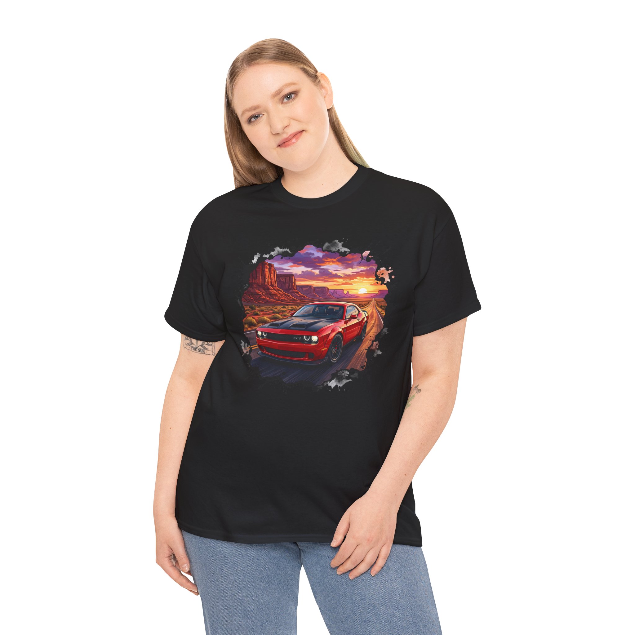 717hp American muscle shirt - black worn front