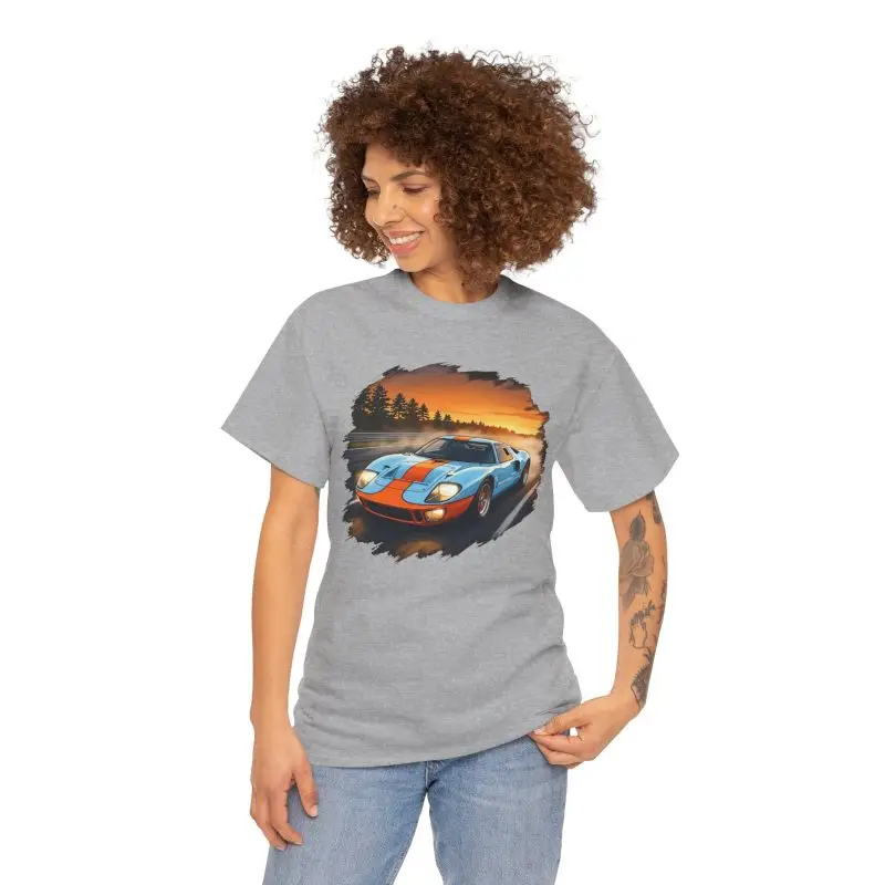 Ford GT40 American Muscle shirt - Gulf light blue orange stripes