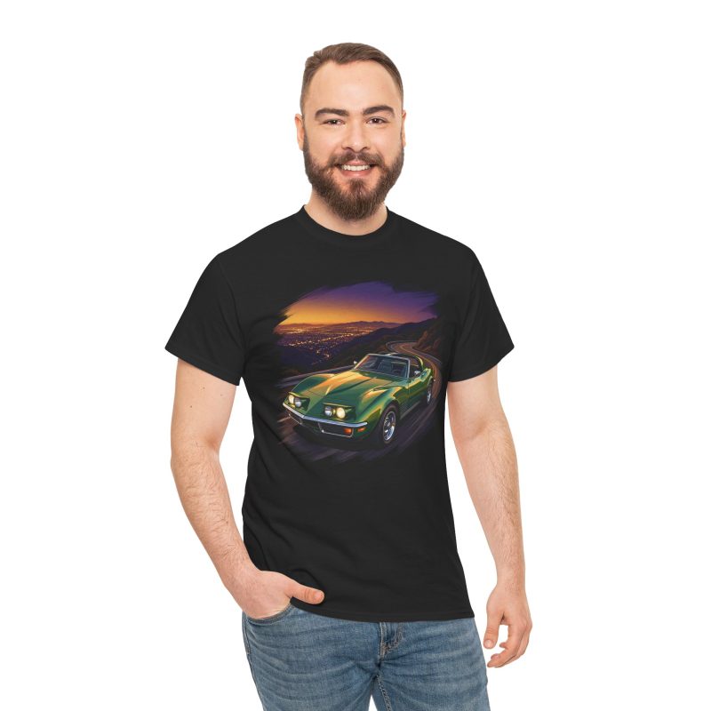 The Shark C3 American muscle t-shirt front view - heavyweight Gildan cotton