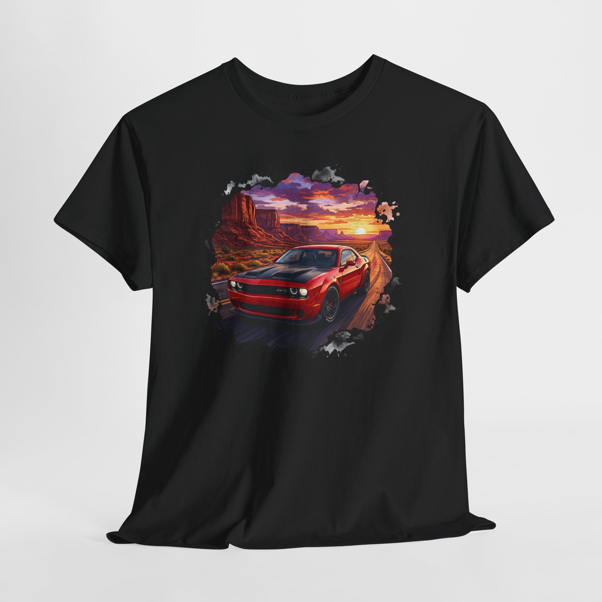 717hp American muscle shirt - black front view