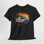 GT40 American Muscle T-Shirt - The Vendetta Gulf livery design on white